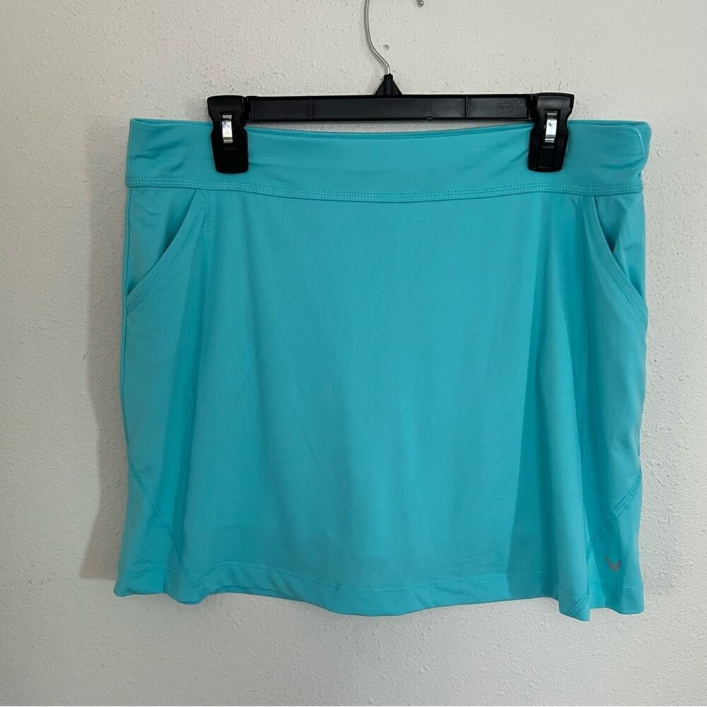 New Callaway Bright Aqua Blue Golf Skirt Skort Shorts womens size L
